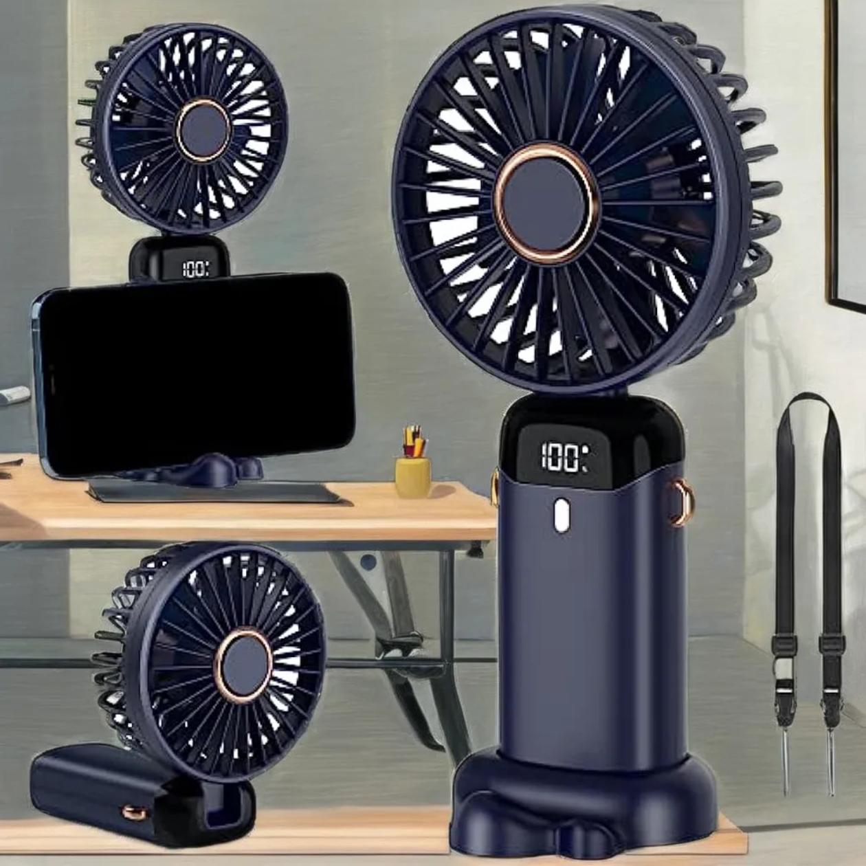 Portable Digital LED Handheld Fan – Cooling On-the-Go