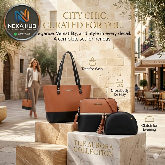 The Aurora Collection: Premium Leather-Finish Handbag Set