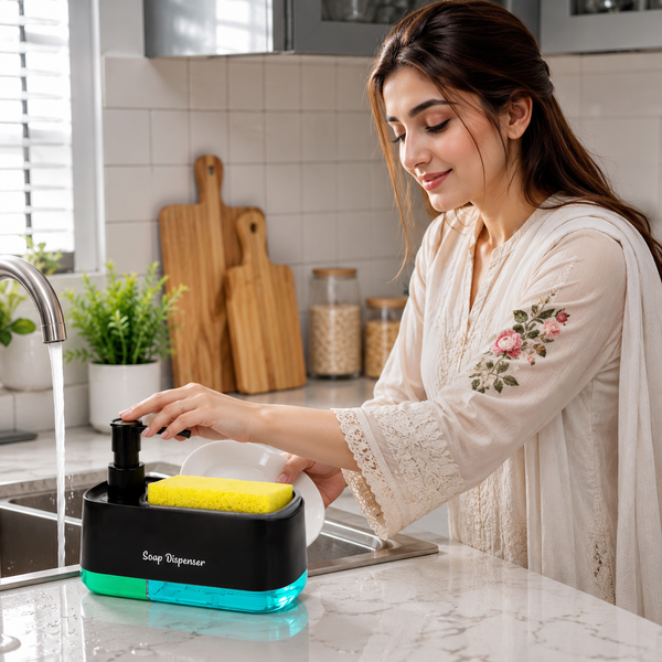 2-in-1 Kitchen Soap Dispenser & Sponge Holder