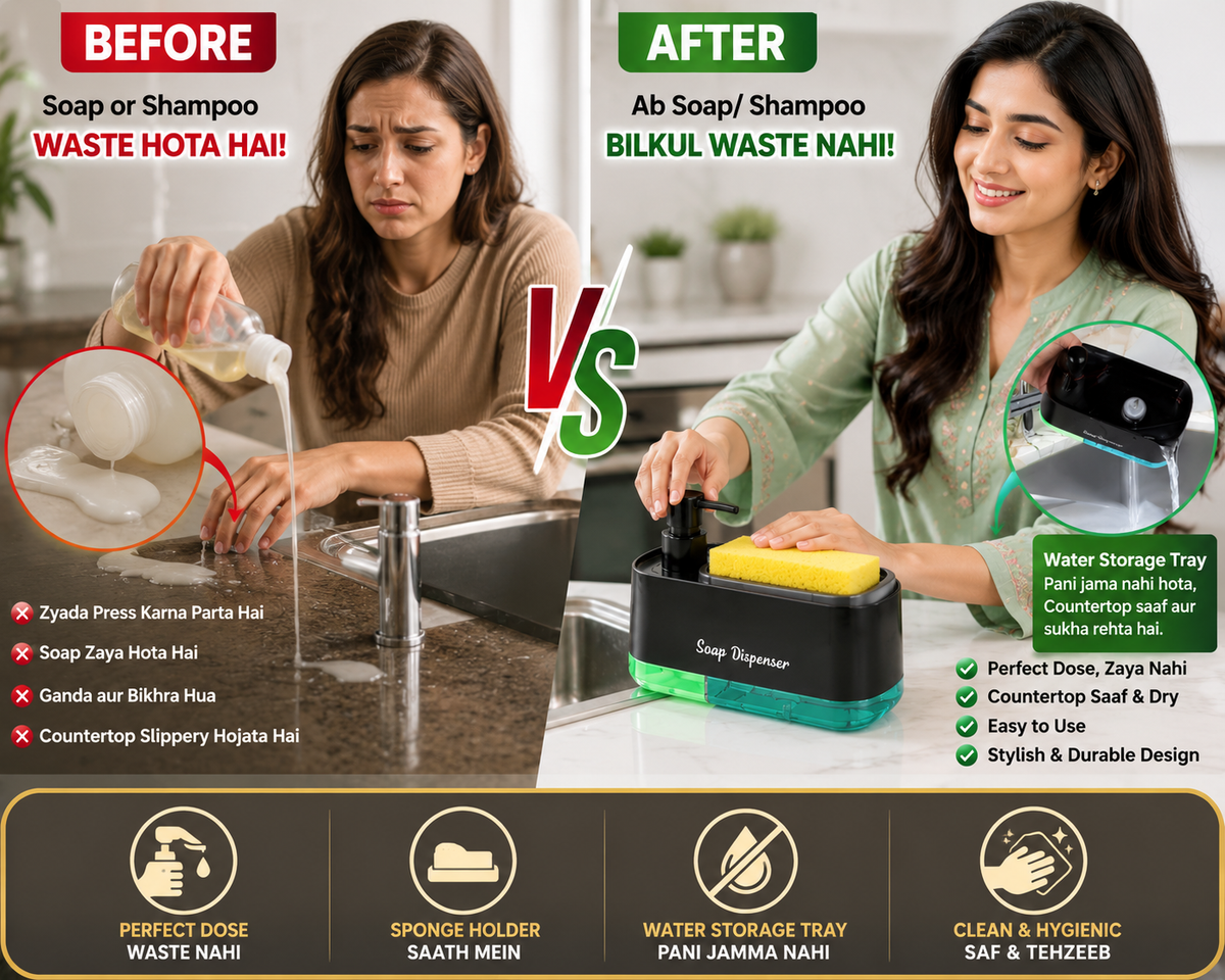 2-in-1 Kitchen Soap Dispenser & Sponge Holder