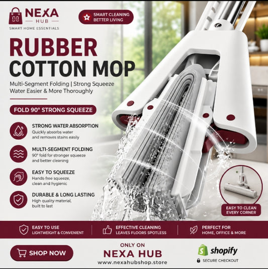 Multi-Purpose Rubber Cotton Floor Mop – Easy Cleaning & Quick Drying