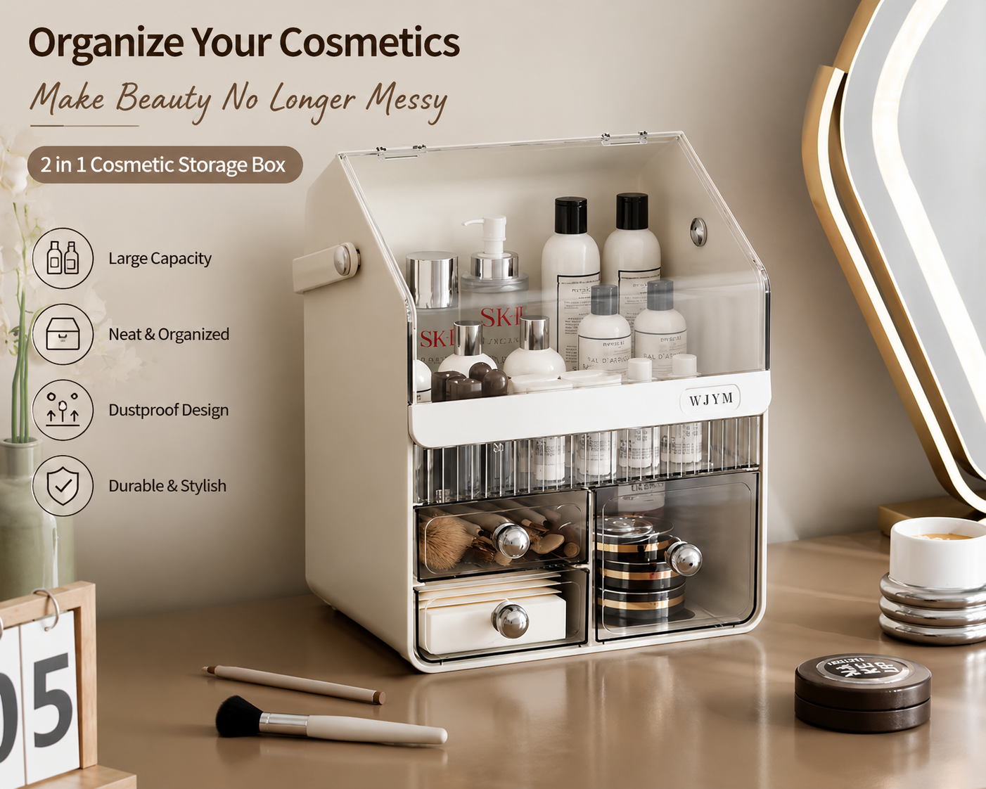 Multi-Purpose Cosmetic Organizer Box – Makeup, Skincare & Beauty Storage