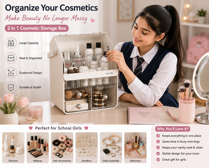 Multi-Purpose Cosmetic Organizer Box – Makeup, Skincare & Beauty Storage