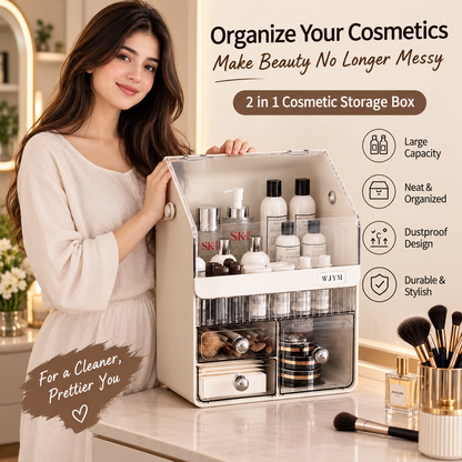 Multi-Purpose Cosmetic Organizer Box – Makeup, Skincare & Beauty Storage