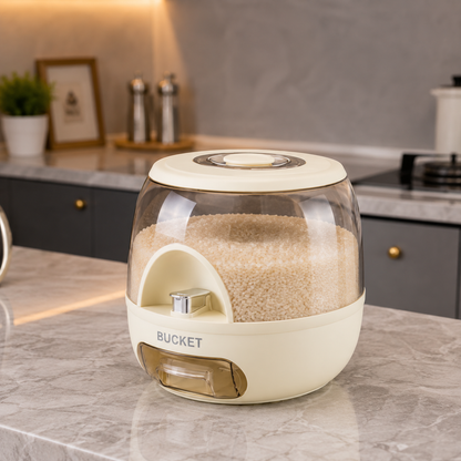 Multi-Functional Press-Type Rice Storage Bucket