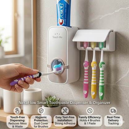 NexaFlow Smart Toothpaste Dispenser & Organizer