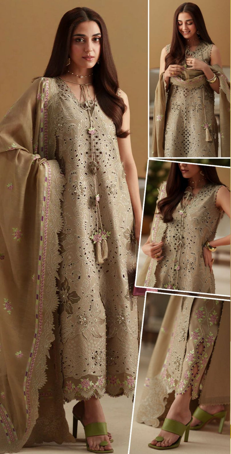Nexa Earth Beige Chikankari Ensemble