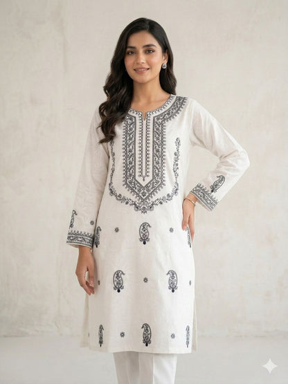 Pure White Elegance Embroidered Lawn
