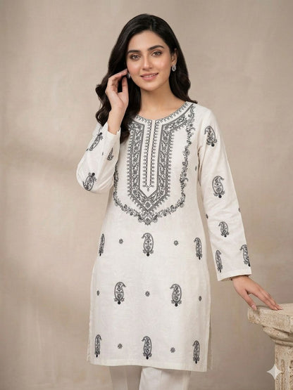 Pure White Elegance Embroidered Lawn
