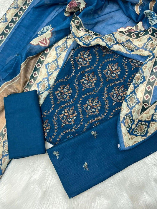 The Deep Ocean Teal Luxury Lawn Collection - 3PC