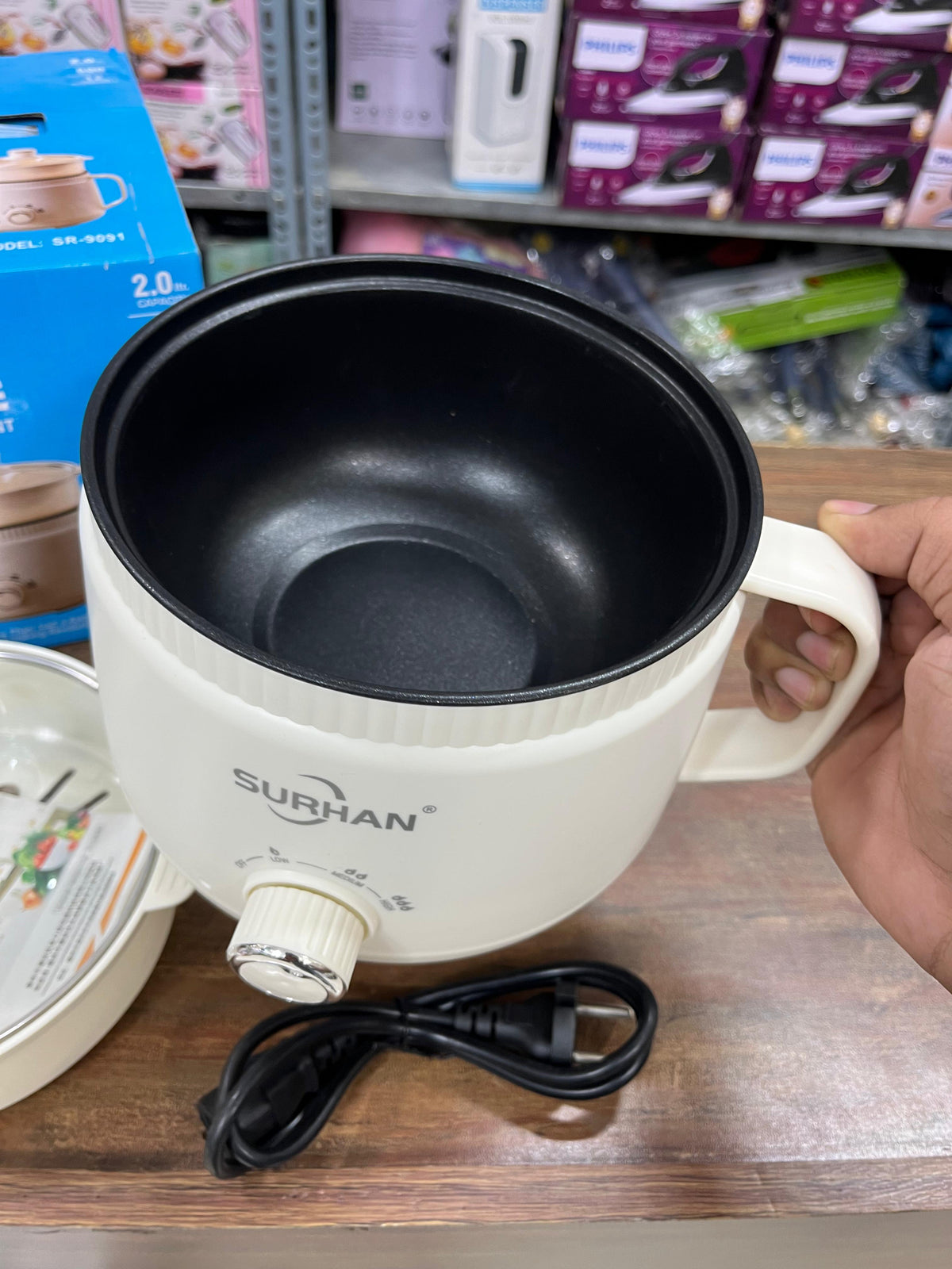 Surhan Multi-Purpose Electric Cooking Pot with Glass Lid & Adjustable Temperature