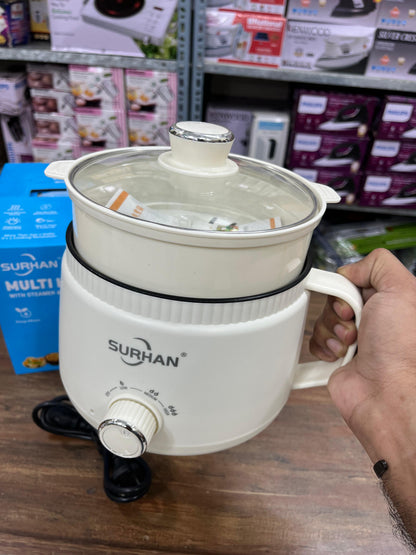 Surhan Multi-Purpose Electric Cooking Pot with Glass Lid & Adjustable Temperature