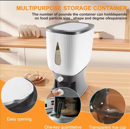 Smart Food Dispenser – Airtight Rice & Grain Storage organizer