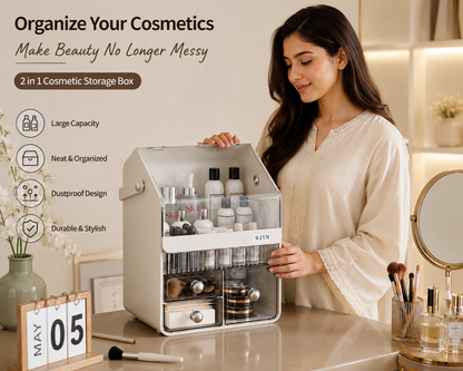 Multi-Purpose Cosmetic Organizer Box – Makeup, Skincare & Beauty Storage