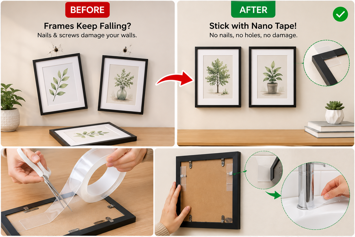 Nano Tape – Strong Double-Sided Reusable Adhesive Tape